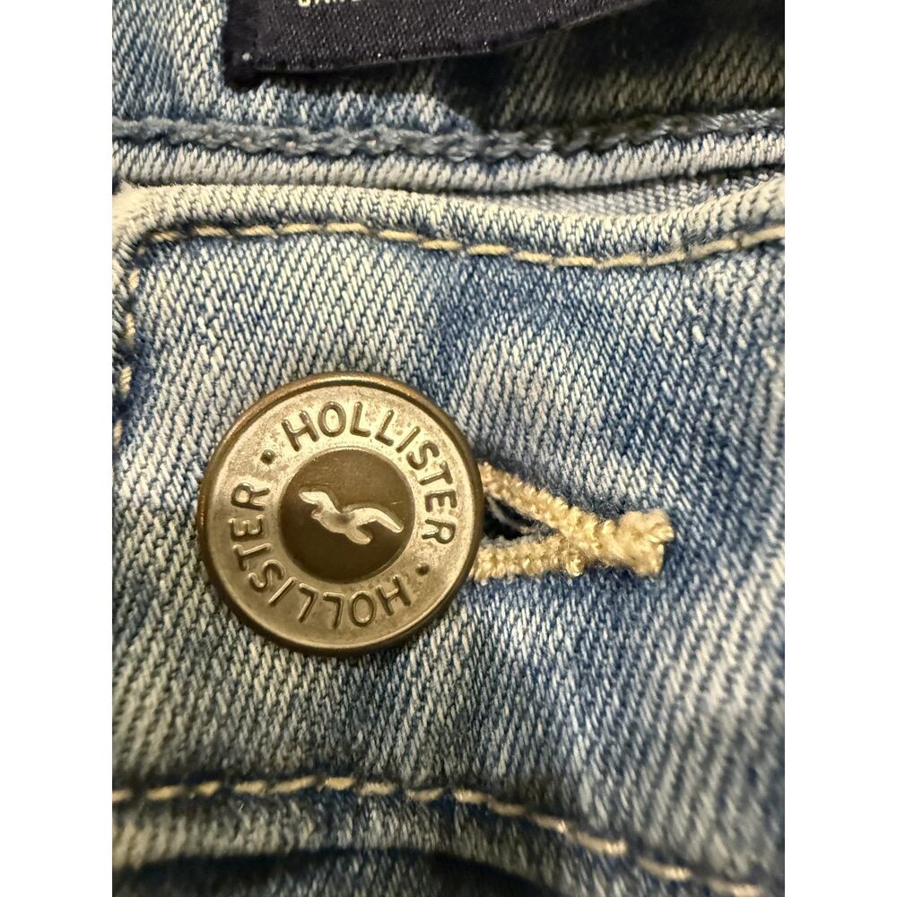 Hollister Jeans Womens 1R W25 L30 Light Wash High Rise Super Skinny Distressed - Picture 8 of 14
